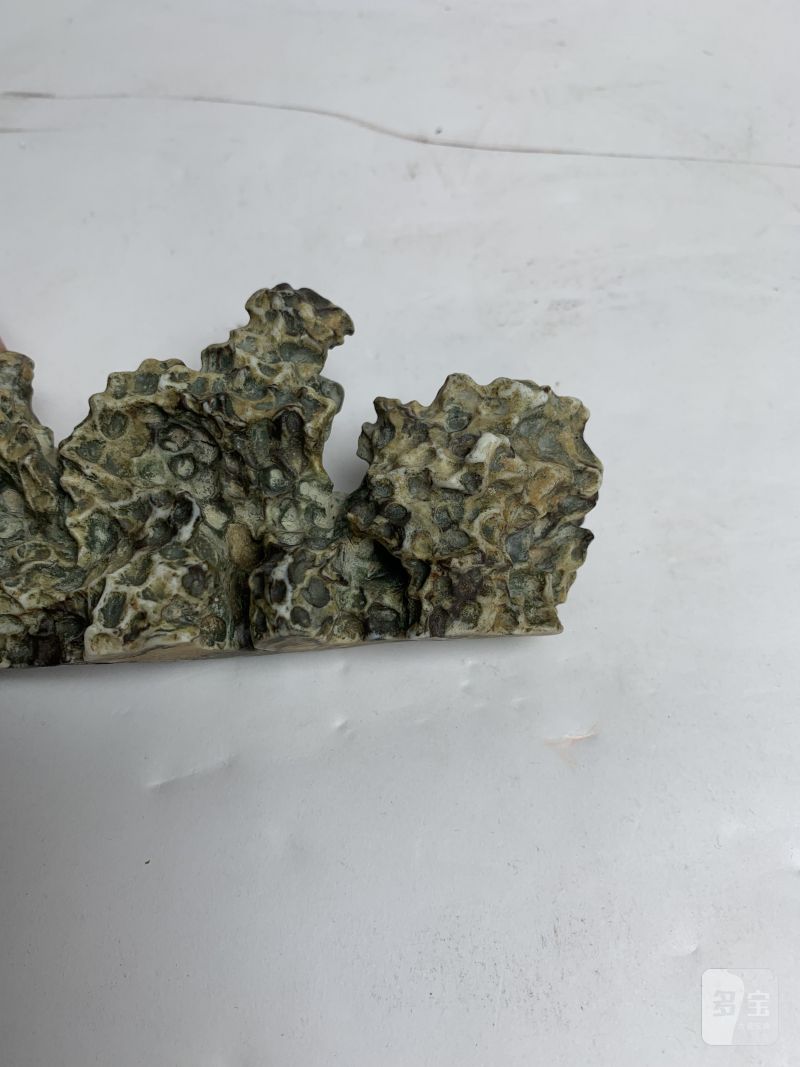 清中期 绞胎加彩仿太湖石瓷山 - 图8